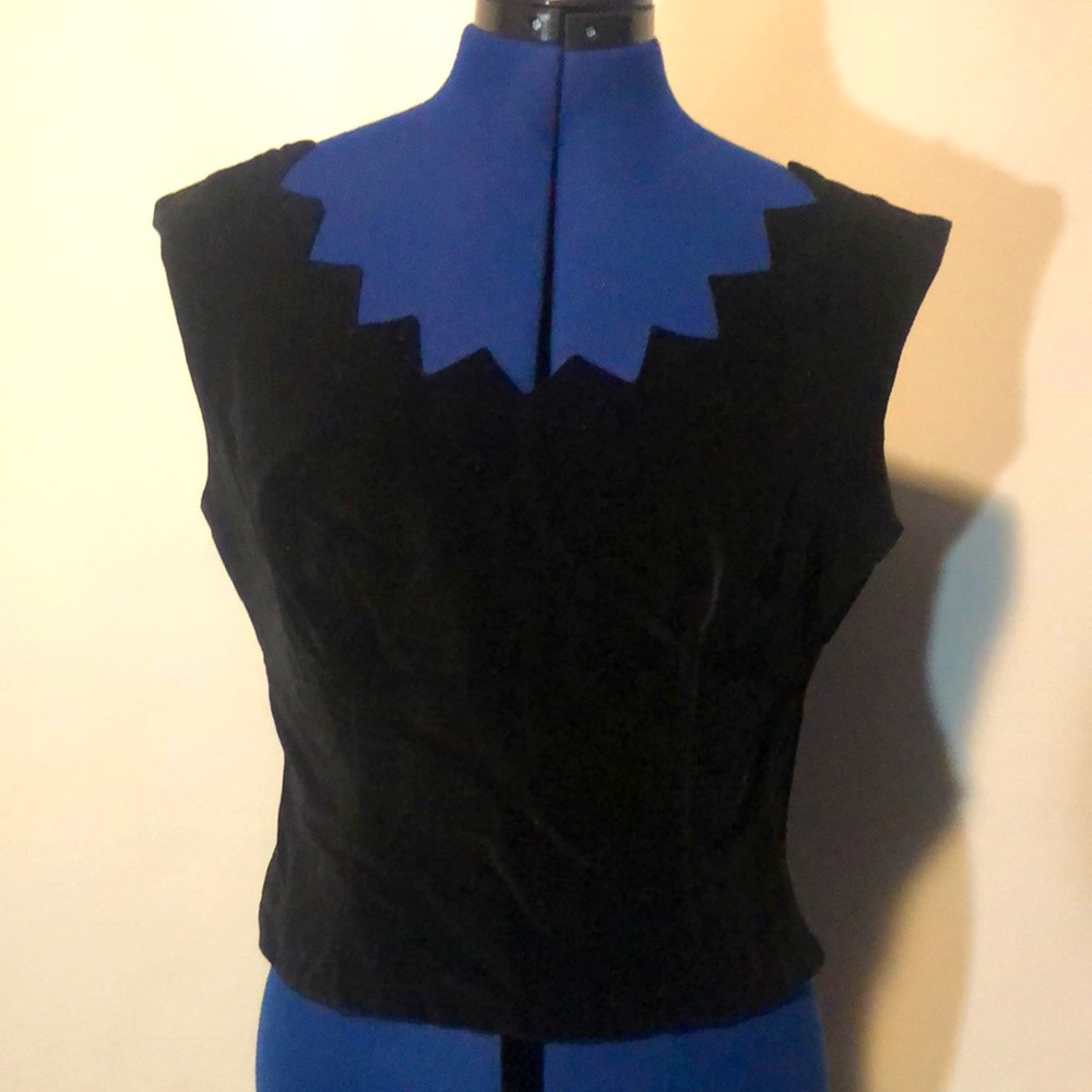 Elegant Vintage Black Velvet Women's Top